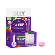 OLLY Sleep Fast Dissolves Supplement, 3mg Melatonin, Lemon Balm, Vegan, Strawberry, 30 Ct