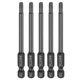 thumbnail image 1 of Uxcell 5pcs Punta de destornillador Torx T20 de 1/4" Vástago hexagonal de 3" Longitud magnética con agujero, 1 of 7