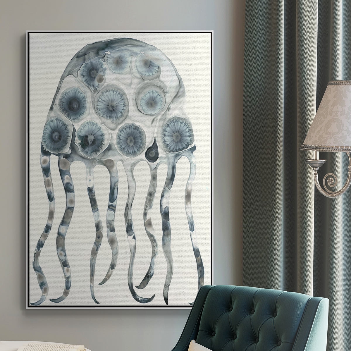 Silver Jelly Framed Premium Gallery Wrapped Canvas - Ready to Hang - 17 x 25 - White Floating Frame
