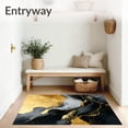 thumbnail image 3 of ODIKA 5'x7' Machine Washable Non-Slip Area Rug, Abstract Black Gold Swirl Marbled Grey Yellow Art Accent High Traffic Rug, Black, 109021, 3 of 7