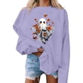 thumbnail image 4 of XUNKUSGA Halloween Sweatshirts for Women Classic Graphic Crewneck Long Sleeve Pullover Tops Casual Loose Shirts for Women Fashion Halloween Sweatshirt Women M, 4 of 5