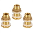 thumbnail image 2 of Solid Brass Bulkhead Fitting, 3 Sets 3/8 Inch Female 1/2 Inch Male Solid Brass Water Tank Connector Threaded with Ring, 2 of 7