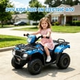thumbnail image 5 of 24V Kids Ride On ATV Toy, Electric 4 Wheeler Ride on Car for Toddlers Ages 2-4, Dual 55W Motors, 3.11 MPH Max Speed, Bluetooth Music, LED Lights, Spring Suspension, Storage Racks, Blu, 5 of 8