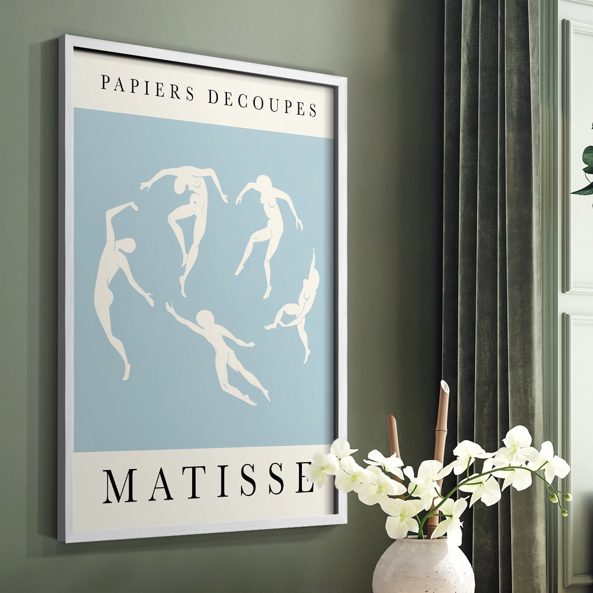 Matisse CXCII Framed Print in White Solid Wood 8 x 10 Framed Print