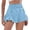 Sky Blue, variant on Denim Shorts Women Pocket Elastic Waist Skirts Plus Size Shorts for Women,Sky Blue,M