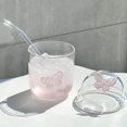 thumbnail image 6 of Ribbed Glass Cups, Vintage Drinking Glassware with Bow, Bubble Cups for Iced Coffee, Juice, Beverage, Milk, Cocktails, Juice , Bubble Tea, 6 of 9