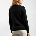 thumbnail image 4 of Lovskoo 2024 Sweaters for Women Beaded Pullover Sweater Round Neck Long Sleeve Knitwear Loose Bottom Blouse Black, 4 of 9