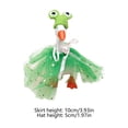 thumbnail image 3 of 7 Inch Desk Goose Outfits,Mini Removable Tulle Skirt Hat Set for Bookshelf Display & Tabletop Holiday Prop,Cute Desktop Ornament,Green, 3 of 7