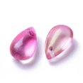 thumbnail image 2 of 200pcs Transparent Glass Charms Dyed & Heated Teardrop Hot Pink 13.5x8x5.5mm Hole: 1mm, 2 of 2