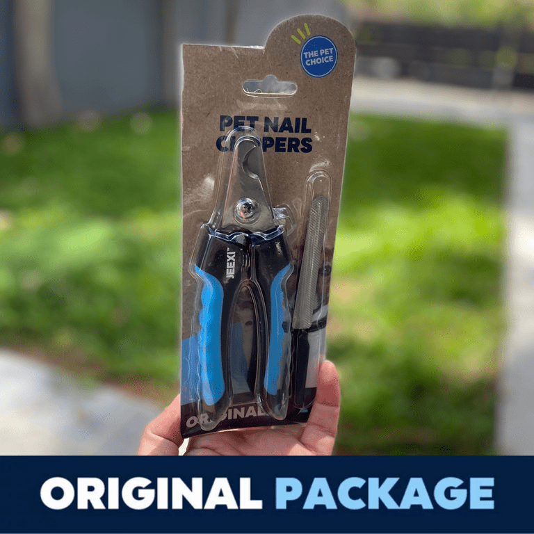 JEEXI Blue Dog Nail Clippers, Stainless Steel Blades, Safety Guard