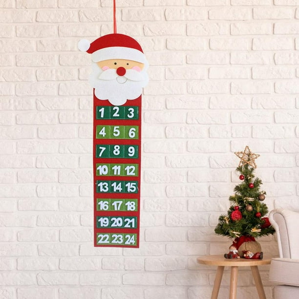 Calendario de Adviento de Navidad perfecl Decoración colgante Reutilizable con bolsas rellenable