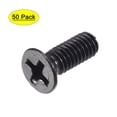 thumbnail image 1 of Uxcell M4 x 12mm Tornillo de fijación Phillips Galvanizado negro Paquete de 50, 1 of 5