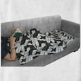 thumbnail image 6 of Botanical Soft Flannel Fleece Throw Blanket, Monochromatic Banana Leaves Coconut Tropical Forest Sketch Style Exotic, Cozy Plush for Indoor and Outdoor Use, 70" x 90", Black and White, by Ambesonne, 6 of 6