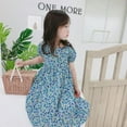 thumbnail image 2 of Aosijia Summer Girl Sweet Floral Open Back Cotton Dress Baby Toddler Girl Small Floral Dress Childrens Dress, 2 of 13