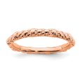 thumbnail image 1 of 925 Sterling Silver Rose Gold Cable Stackable Ring Fancy/, 1 of 8