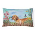 thumbnail image 1 of Carolines Treasures CK1214PW1216 Dachshund Spring Canvas Fabric Decorative Pillow, 1 of 3