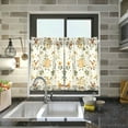 thumbnail image 4 of Yayeee Kitchen Curtains Tier Pair Light Filtering 27"x24" Rod Pocket Short Cafe Window Panel, Birds Sunflowers, 4 of 7