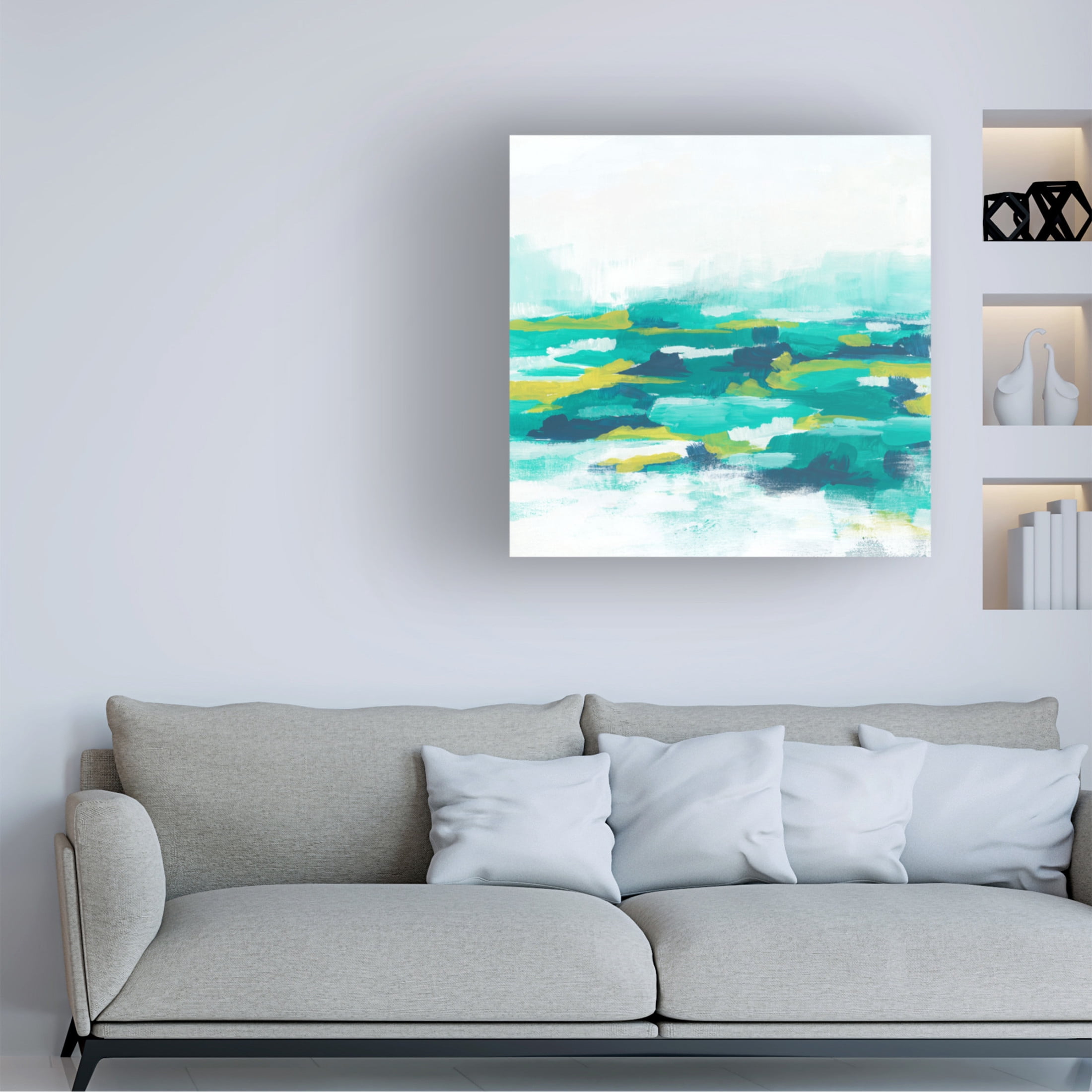 Trademark Fine Art June Erica Vess  Turquoise Cove II Canvas Wall Art