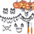 thumbnail image 1 of Clearance! ❀Made To Last: Made From Sturdy Stainless This Pumpkin Carving Kit Is Thicker And Stronger Ensuring Perfect Durability And To Breakage During Use. Silver, 1 of 8