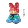 thumbnail image 3 of Hyknon Valentine's Day Bunny Shape Artificial Rose with Lights, Cute Large Flower Rabbit Sculpture Ornaments with Bowknot, Handmade Multifunctional Bunny Statue for Gift Wedding Home Decor, Blue, 3 of 6