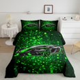 thumbnail image 3 of Feelyou Green Fahion Automobile Bedding Comforter Set, Square Honeycomb Twin Comforter Sets, Teens Kids Boys Girls Reversible Bedding Set, Lightweight Room Decor, 2pcs, 3 of 9