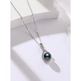 thumbnail image 2 of Black Pearl Infinite Necklace with 925 Sterling Silver Tahitian Freshwater Cultured Infinite Jewelry Inlaid Birthday Present Gifts for Women Mother Wife, 2 of 5