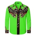 thumbnail image 4 of LIIPEE Western Cowboy Floral Graphic Shirt For Men Long Sleeve Turn Down Collar Button Up Shirts Male Comfortable Breathable Tops,XL, 4 of 4