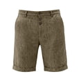 thumbnail image 5 of Wrtxtat Mens Casual Shorts Italian Style Adjustable Waist Front Button down Naples Shorts with Pockets Fashion Summer Beach Business Golf Shorts Brown S, 5 of 8