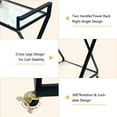 thumbnail image 4 of 32"H 2-Tier Multifunction Carts with Clear Glass for Home Utility Kitchen Mobile Serving Cart., 4 of 5