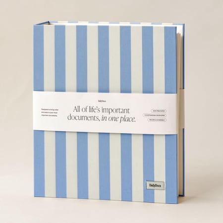 DailyDocs Document Organizer Binder – Premium Linen Folder System with Full & Half-Page Envelopes for Important Papers, Passports, Birth Certificates & More