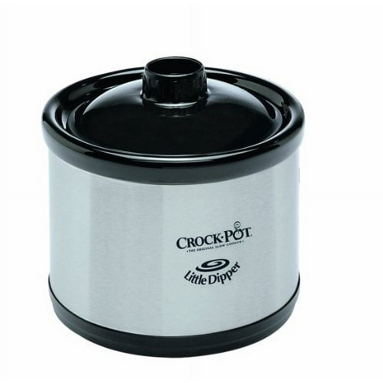 Crock-Pot Little Dipper Mini Slow Cooker Stainless Black,Little Dipper Pot  1 Qt.