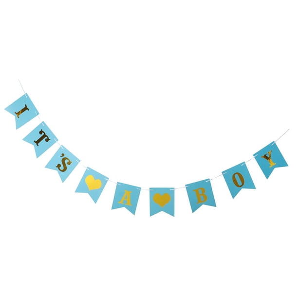 cartel para colgar de pancarta para niño, revelación de género, decoración de bautizo shower, accesorio para fotografía Dorado y azul Yuyangstore Decoración de fiesta infantil
