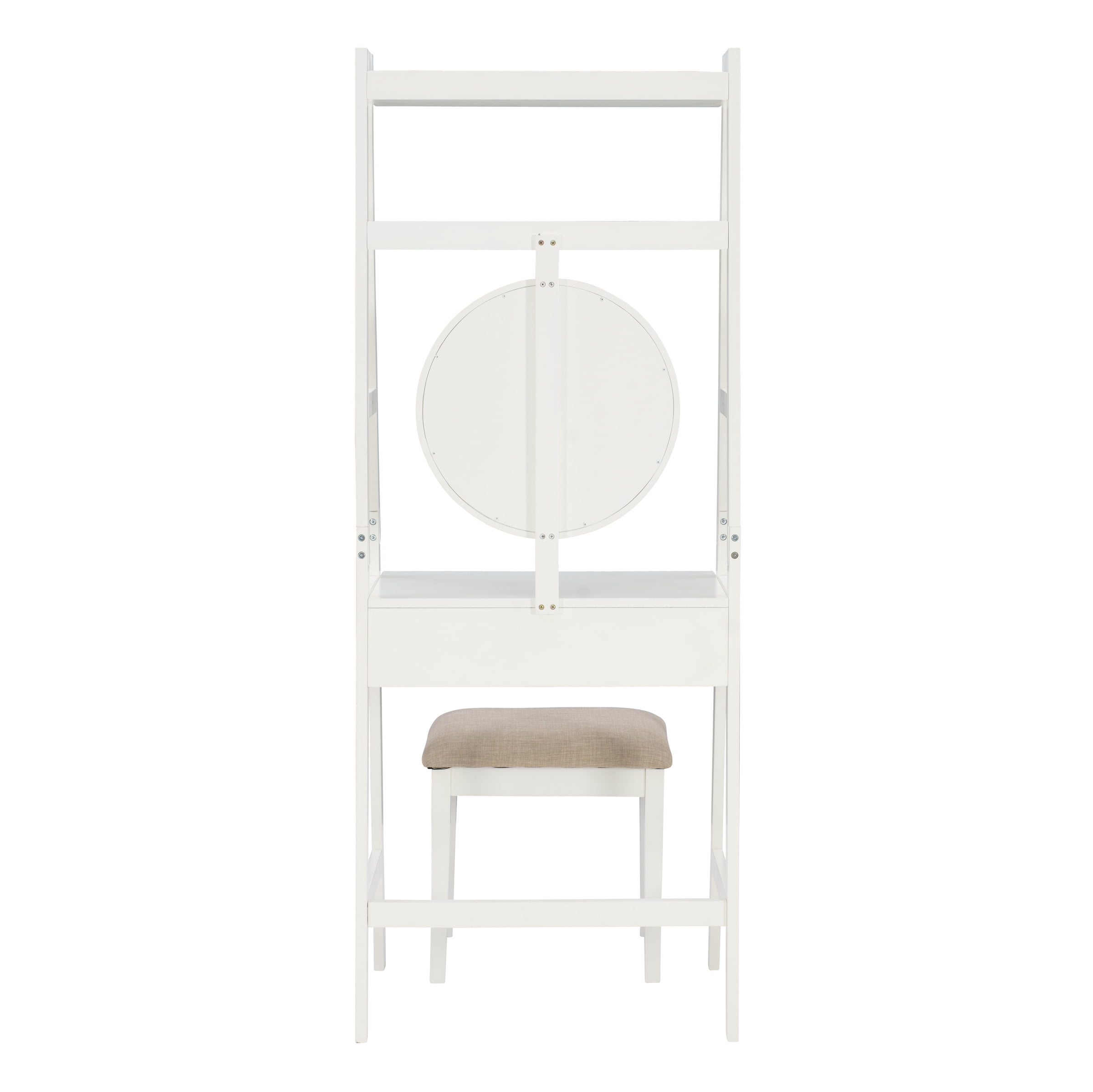 Linon Dilton 2-Piece Vanity Set and Stool, White