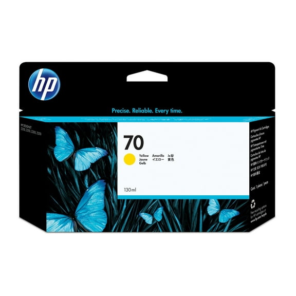 HP 70 130-ml Yellow DesignJet Ink Cartridge, C9454A