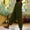 Army Green, variant on Women's Solid Color Elastic Waist Casual Pants with Side and Back Pockets for Everyday Wear