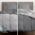 thumbnail image 4 of Bare Home 4-Piece Reversible Bed-in-a-Bag - Premium 1800 Collection - Twin, Light Gray/Gray Comforter with Gray Sheet Set, 4 of 10