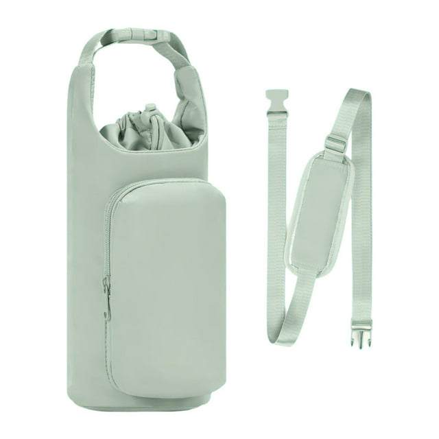 Bolsa de botellas de agua Bag Manga de botella de agua Fácil de usar Tapa de la taza Termos Termos Copa de taza para viajar mochilas acampando para Verde