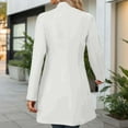thumbnail image 7 of Arlun Womens Wool Coats Solid Color Mid-Long Stand Collar Overcoats 2025 Winter Fashion Double Pea Coat Business Casual Loose Long Sleeve Outwear Clothes White XL, 7 of 7
