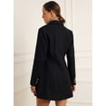 thumbnail image 3 of DARING DIVA Women's Notch Lapel Trench Double Breasted Winter Coats Black XS, 3 of 6