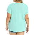 thumbnail image 3 of GRACE & GRANDEUR Women's Plus Size Easter Summer T Shirts Solid Basic V Neck Tulip Sleeve Loose Casual Blouses Tops 1X Mint Green, 3 of 6