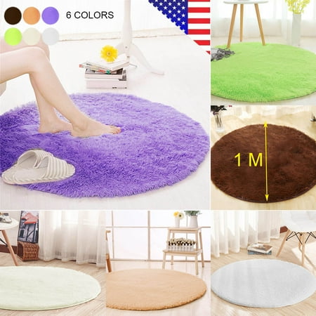 100cm 40 Luxury Round Rugs Carpet Large Fluffy Super Soft Circular Rug Warm Suitable For Home Living Room Bedroom Children S Office