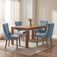 thumbnail image 3 of DONICK Wing-Back Dining Chair,Kitchen & Dining Room,Velvet,Soild Wood,Nailhead Trim(Light Blue,Set of 2), 3 of 10