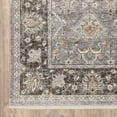 thumbnail image 2 of 6' X 9' Grey And Blue Oriental Power Loom Stain Resistant Area Rug With Fringe, 2 of 5
