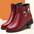 thumbnail image 3 of Zapatos de madre, zapatos de primavera para mujer, zapatos de algodón para mujer de mediana edad, zapatos de tacón bajo, fondo suave, terciopelo, cálidos, de mediana edad y mayores, tubo, 3 of 6