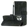 thumbnail image 1 of Compatible avec iPhone 15 Pro Étui Gaufré Papillon avec Portefeuille et Support, 1 of 5