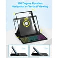 thumbnail image 4 of 7 Rainbow Backlight Rechargeable Detachable Keyboard Kit with Silent Wireless Mouse, 360 Swivel Adjustable Stand Case with Pencil Storage for iPad 7/8/9 10.2 inch, iPad Air 3 / Pro 10.5,Black, 4 of 9