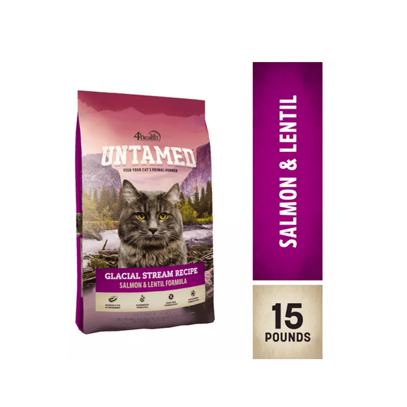 4health Untamed Glacial Stream All Life Stages Indoor Grain-Free Salmon and Lentils Formula Dry Cat Food 15 lb