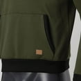 thumbnail image 4 of JTieacloth Winter Hoodies Mens Autumn And Winter Fashion And Leisure Solid Color Matching Hooded Drawstring Pocket Pullover Sweater Top Green, 4 of 6