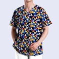 thumbnail image 5 of Uniformes médicos de enfermera con estampado de Mickey Mouse de Disney, cuello en V, manga corta, bolsillo, ropa de trabajo, uniformes médicos, accesorios, 5 of 5