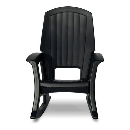 Semco Rockaway Heavy Duty All-Weather Outdoor Patio or Deck Rocking Chair, Black